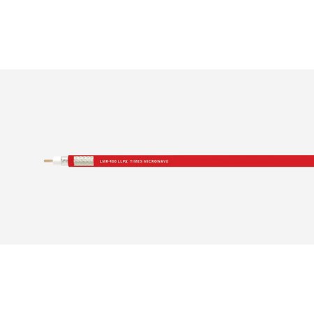 TIMES MICROWAVE SYSTEMS 0.095" SOL BC PTFE AL TAPE+TNC, FOIL SHD FRPVC JKT RED, 50 OHM CMP/FT6 LMR-400-LLPX